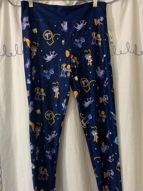 Disney Parks Walt Disney World 50th Anniversary Leggings Blue Character M NWT